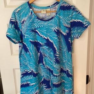 Knit dress tropical print